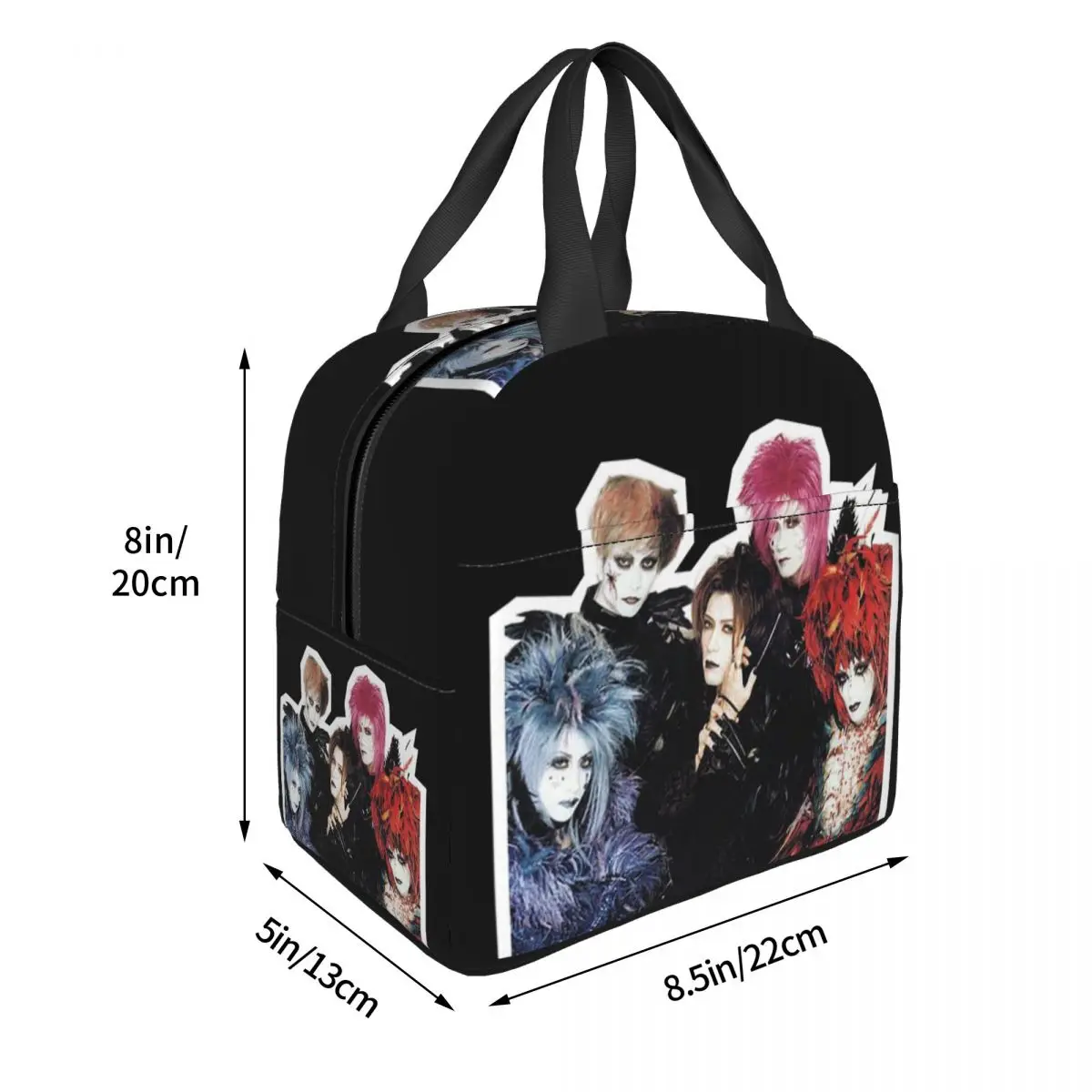 Malice Mizer Visual Kei Rock Band giapponese Borsa per il pranzo isolata gotica per donne Bambini Scatole per alimenti a tenuta stagna Borsa termica per il pranzo