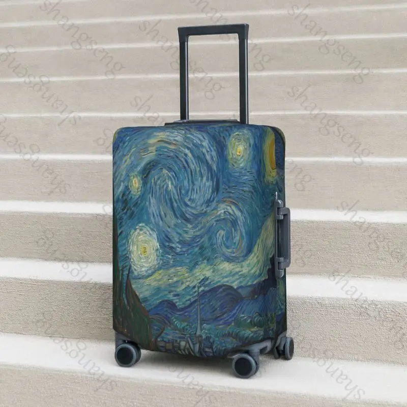 Travel suitcase protective case, suitcase cover, elastic protection, washable Luggage cover, 18-32 in Oil painting art Van Gogh