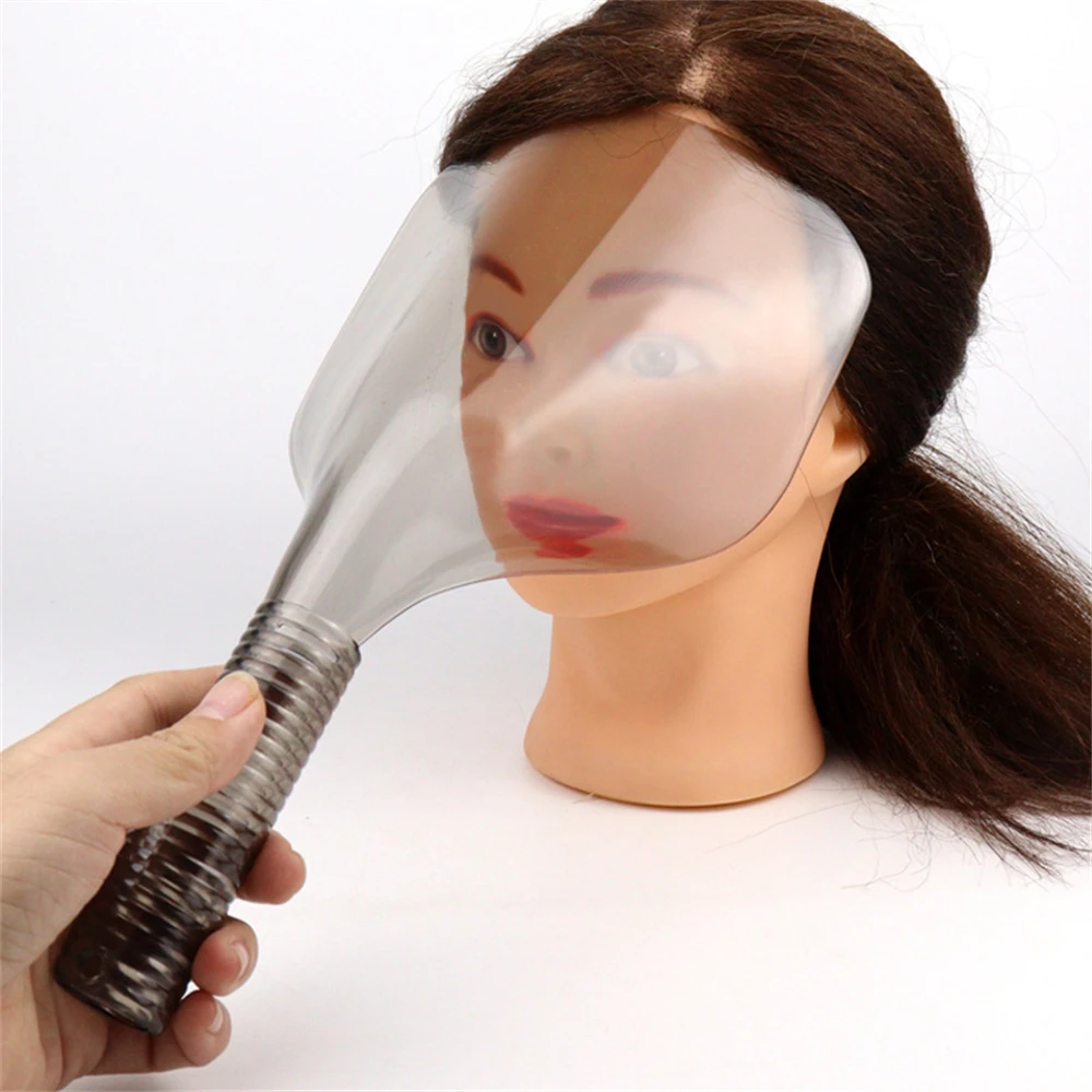 

Salon Haircut Face Mask Hair Dyeing Protector Cover Reusable Handheld Hairspray Mask Professional Barber Accessories