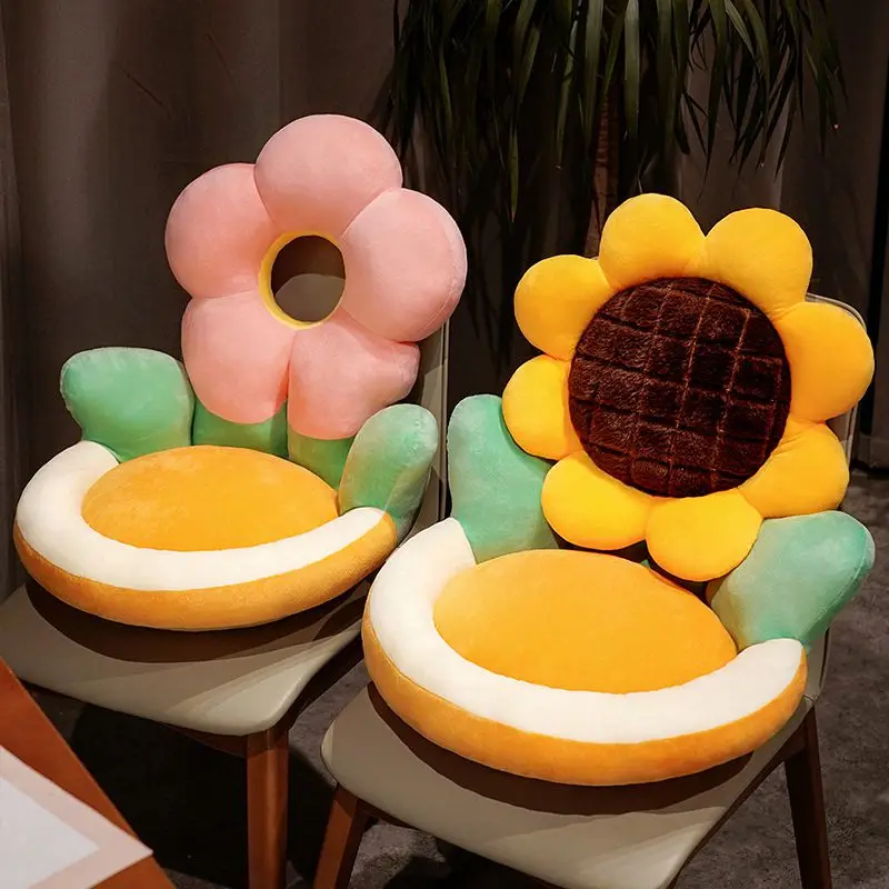 Big Fresh Flower Sunflower Plush Futon Cushion Chair Cushion Seat Lumbar Bedroom Floor Mat Plant Office Seat Cushion Gifts