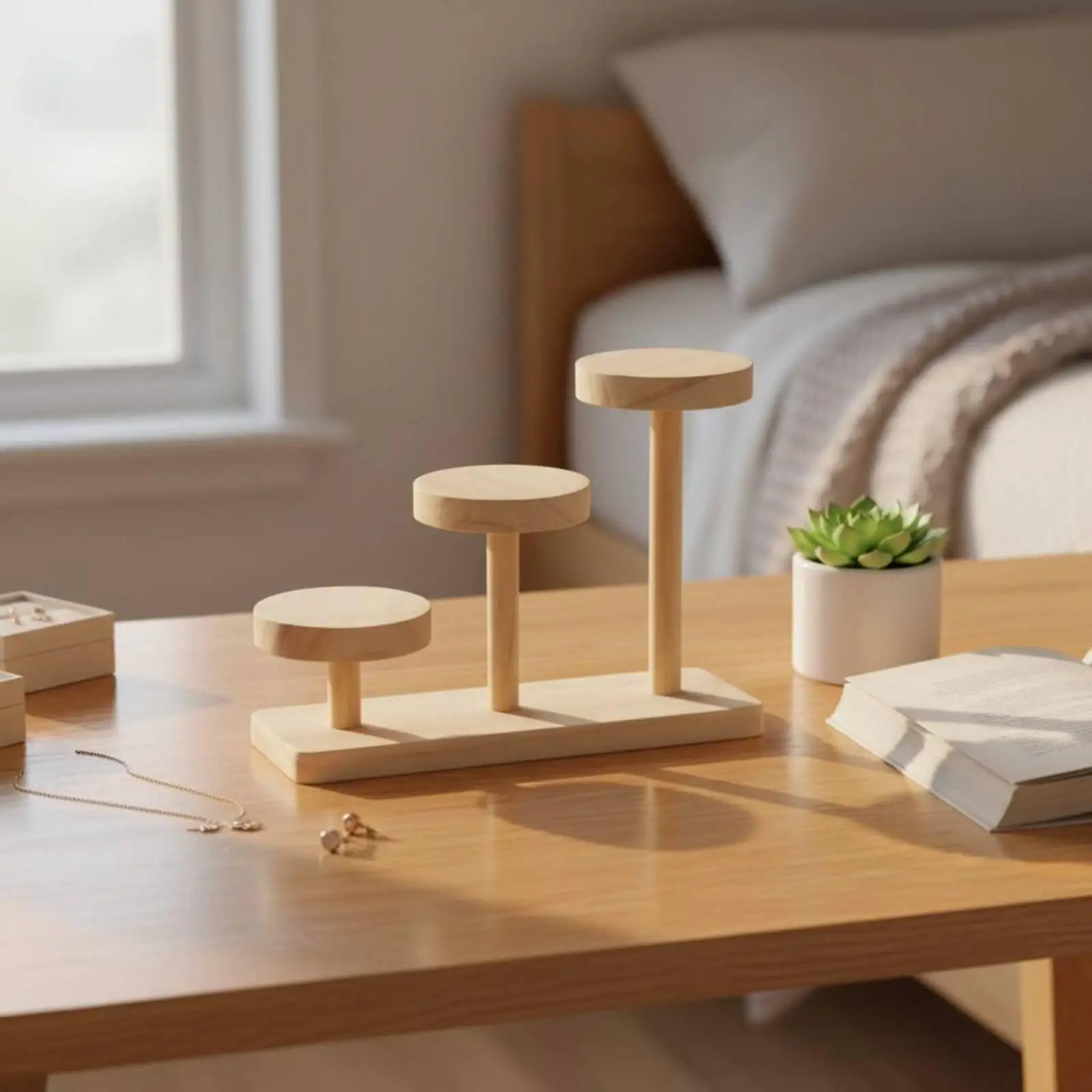 Tiered Wooden Display Stand Photography Prop Wood Display Riser for Product