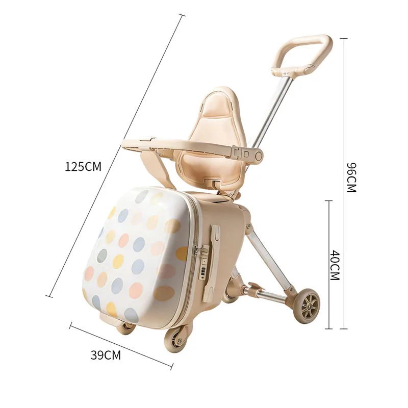 Reisekoffer für Kinder zum Fahren und Gehen, Babykoffer, auf dem das Baby mitfahren kann, 20-Zoll faltbarer Kinderwagen – Detail 8