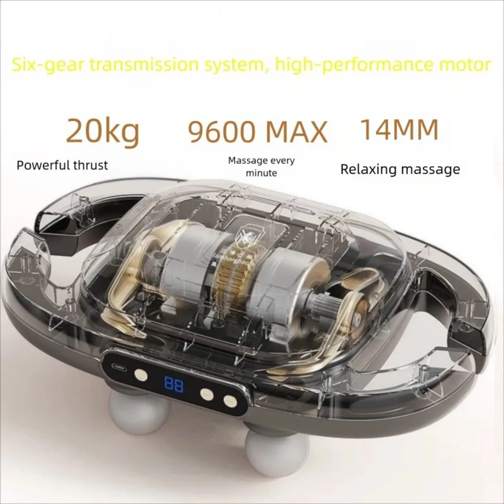 6-Heads Fascia Muscle Massager Professional Rechargeable Massage Machine 9 Modes High Frequency Fascia Massager