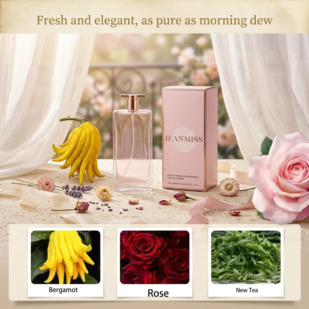 Luxury Pink Glass Eau De Toilette Perfume Bottle Spray Pump Square Refillable Design Long-lasting Fragrance Custom Logo Women view 3