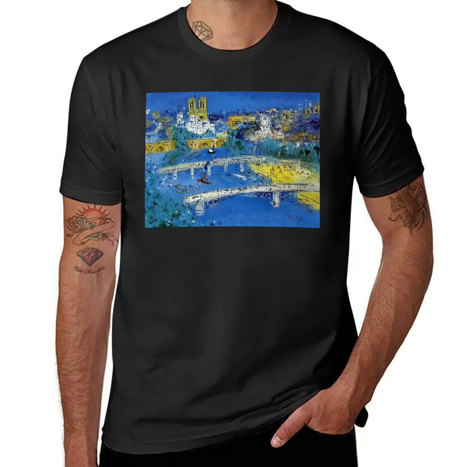 Artwork by Raoul Dufy T-Shirt anime clothes Blouse for a boy workout shirts for men