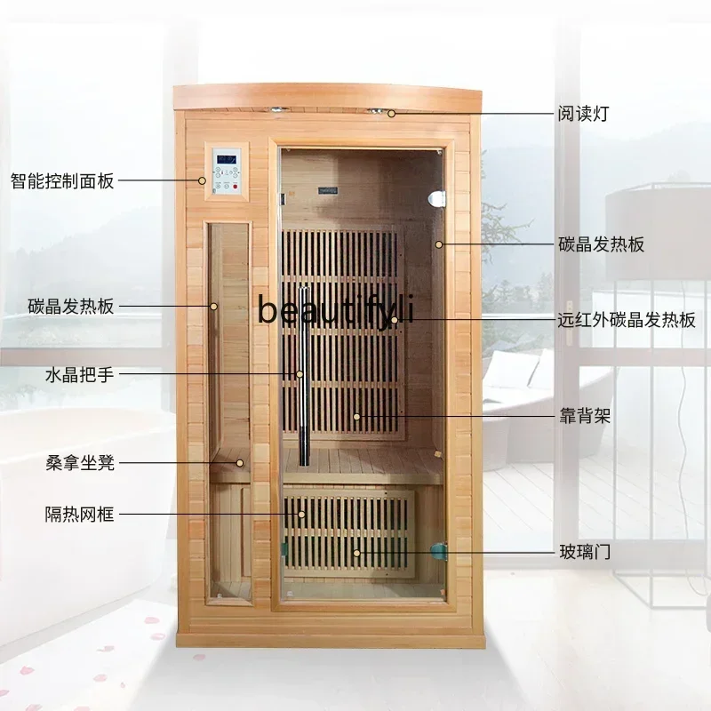CC182R sauna de vapor de sudor por infrarrojos lejanos, sala de vapor seca para el hogar, salón de belleza, sala de fisioterapia, soporte personalizado