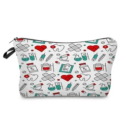 Nurse Printing Women Cosmetic Bags Lovely Casual Travel Portable Storage Handbags Makeup Bagback To School