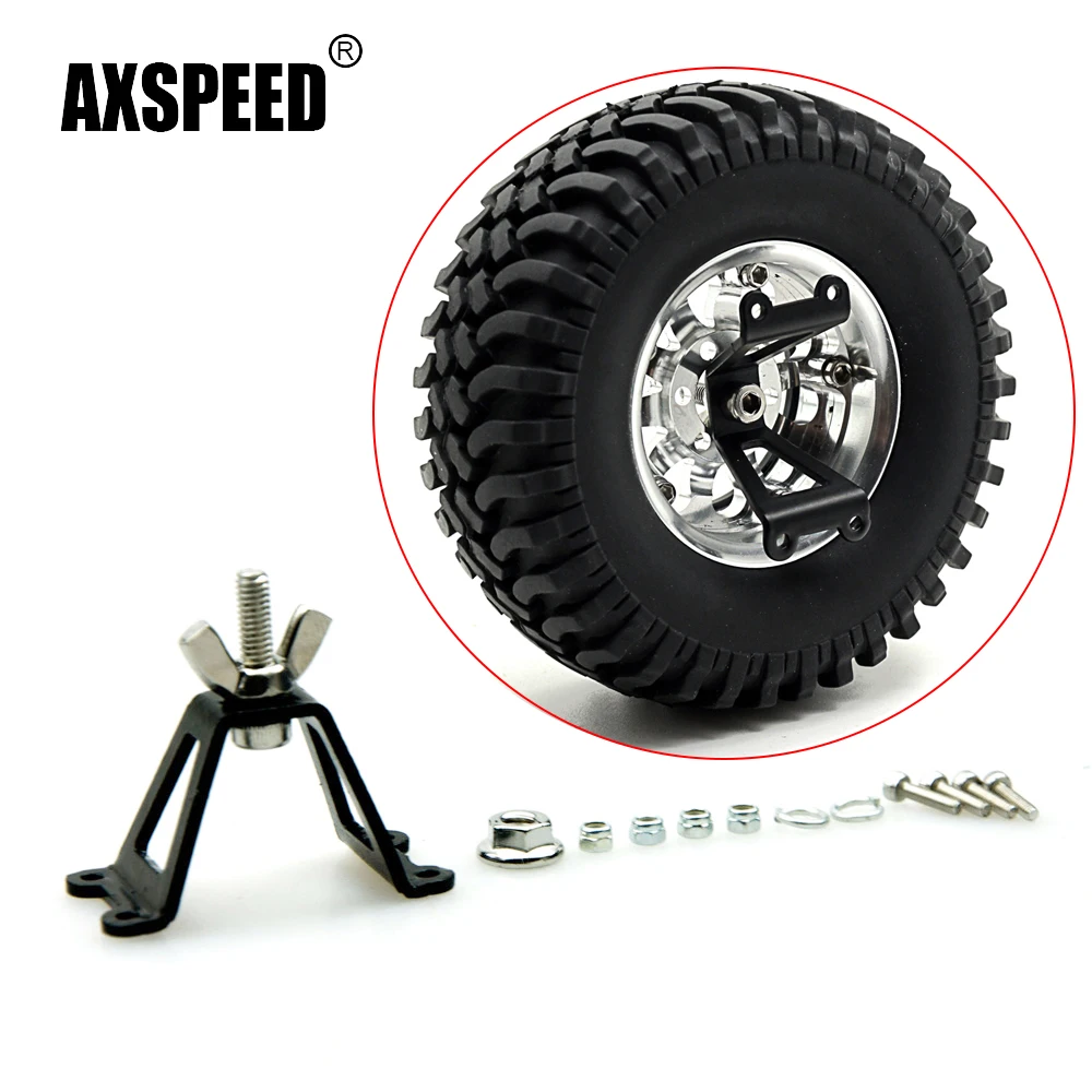 AXSPEED Metal Spare Tire Tyre Rack Bracket Wheel Holder Carrier for Axial SCX10 D90 Tamiya CC01 1/10 RC Crawler Car Model