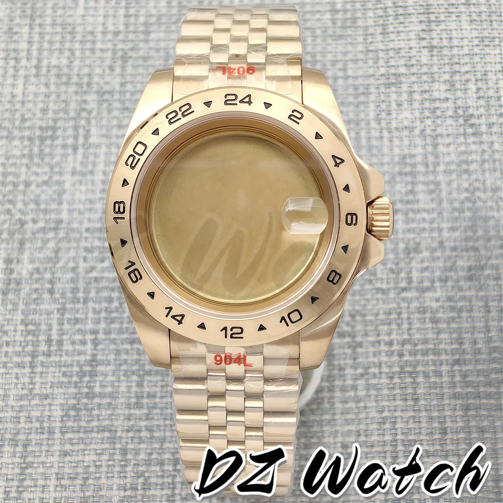 dz-ソリッドベゼルストラップサファイアガラスピンクゴールドのケース新しいエンドリンクフィットnh34-36eta2824pt5000miyota-dg28133804ムーブメント40mm露出