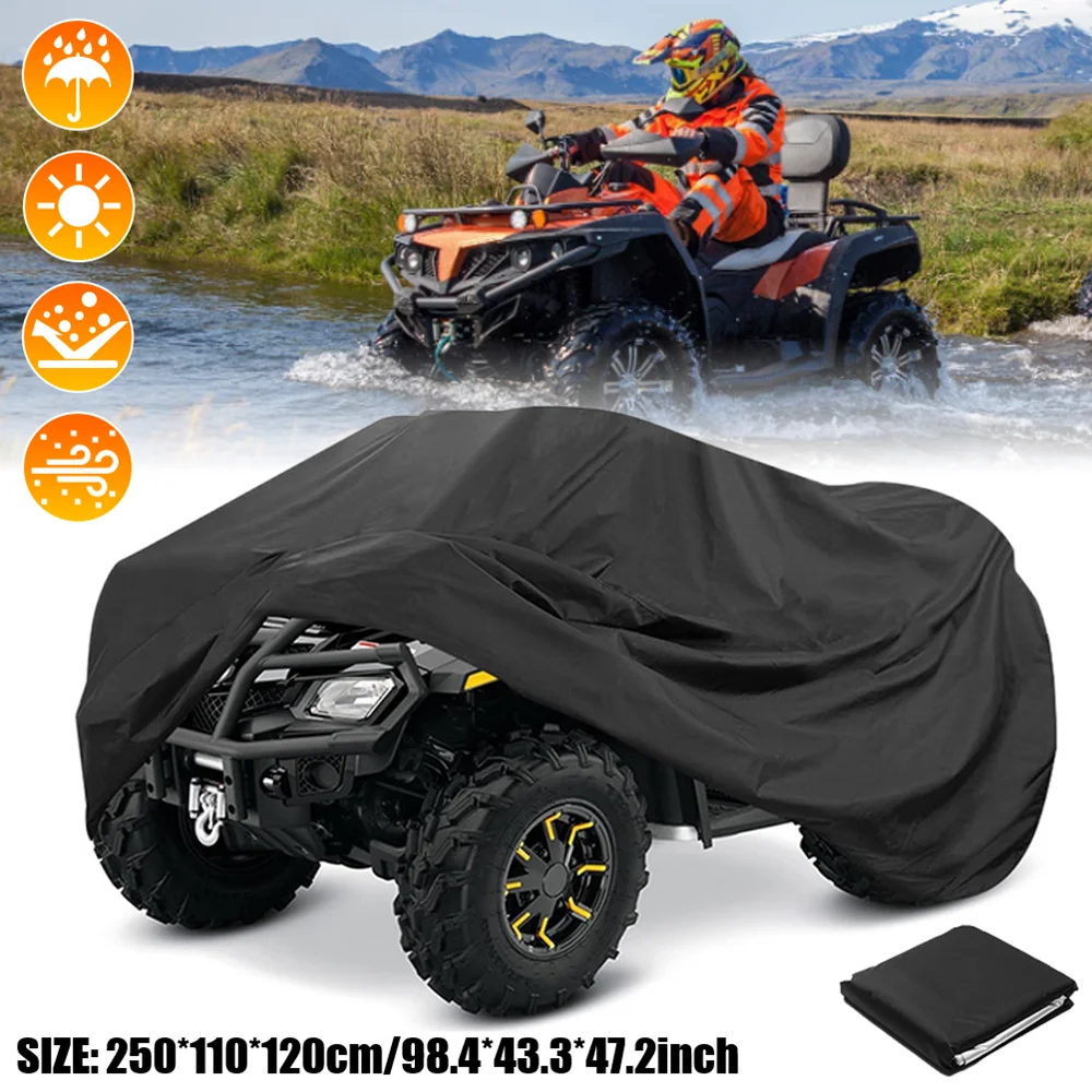 

Quad Bike ATV/UTV Cover Universal 210D Waterproof Motorcycle Vehicle Scooter Kart Motorbike Resistant Dust UV Protector Black