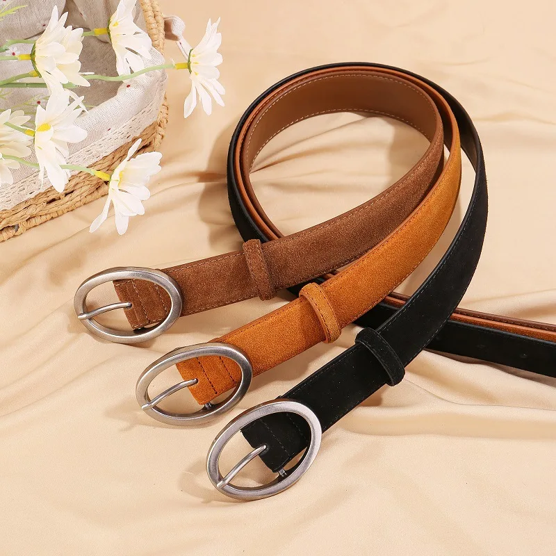 

Suede Ladies Belt Brand Brown Belt Woman Cowhide Leather Belt Women Belt Ladies Luxury Black Leather Belts for Women Designer