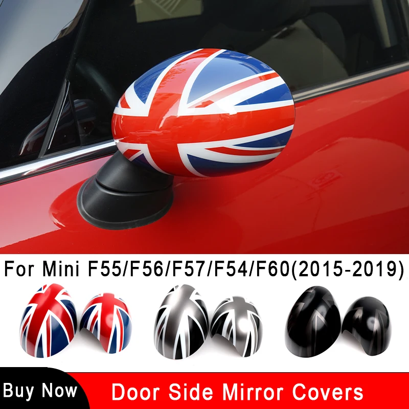 

For MINI Cooper One S JCW F54 F55 F56 F57 F60 2015-2019 Union Jack Car Shell Outside Rear View Mirror Covers Accessories