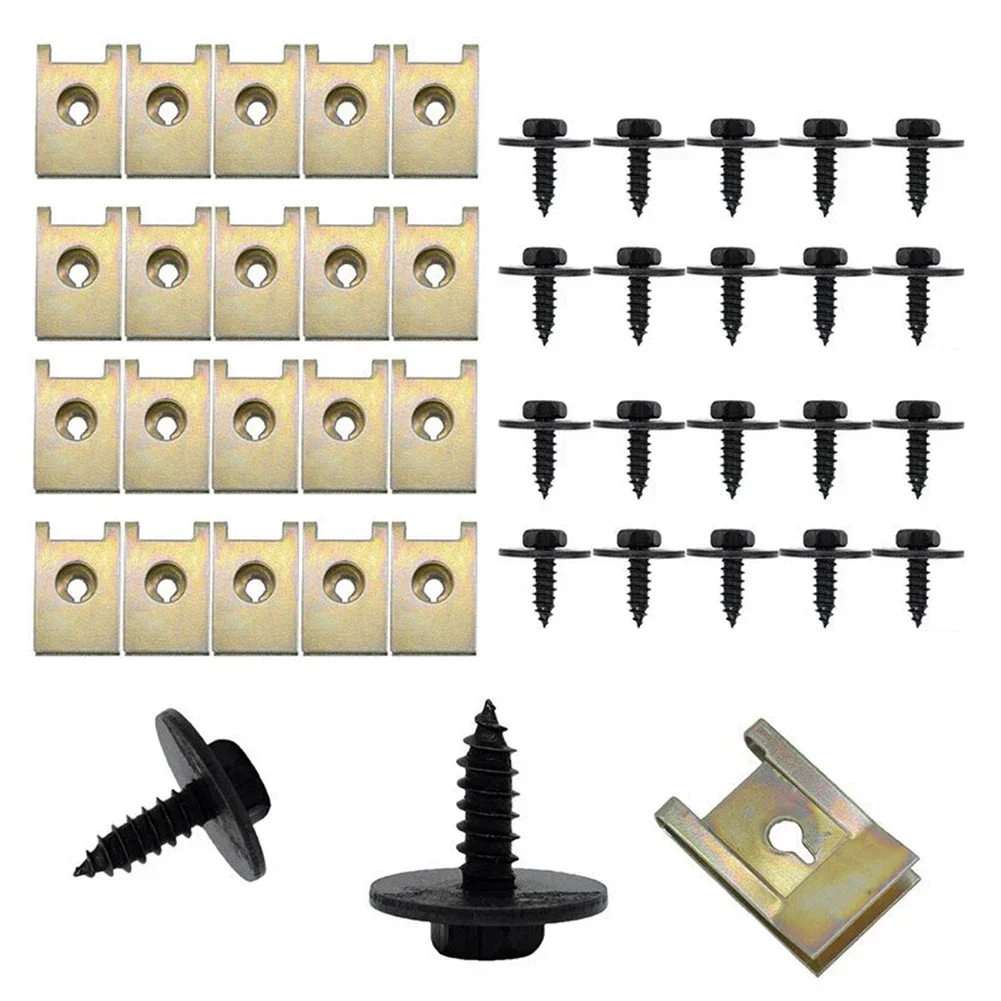 40 قطعة U الجوز عرافة المسمار سرعة السحابة Undertray الصفائح المعدنية كليب تحديد لسيارات BMW 1er E81 E82 E87 E88 F20 3er E21 E30 E36 E46 E90 #5