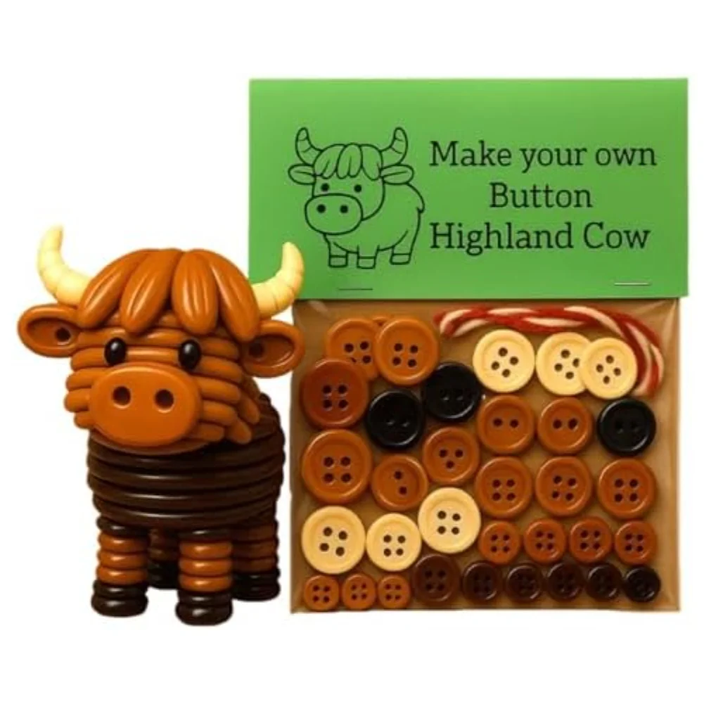 DIY Button Craft Kit for Creative Family Fun Handmade Hanging Ornaments for Holiday Decoration and Crafting Activity