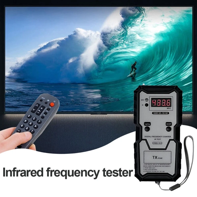 100M-1GHZ 4Bit Car Remote Keys Digital Electronic InfraredFrequency Tester Instrument with Illumination High Acuracy AOS