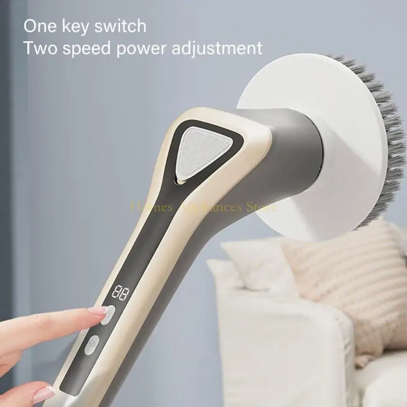 D0AB 전기 스핀 스크러버 프로페셔널 방수 방수 스크러버 2600mAh 배터리 전력 스핀 스크러버 무선 가정