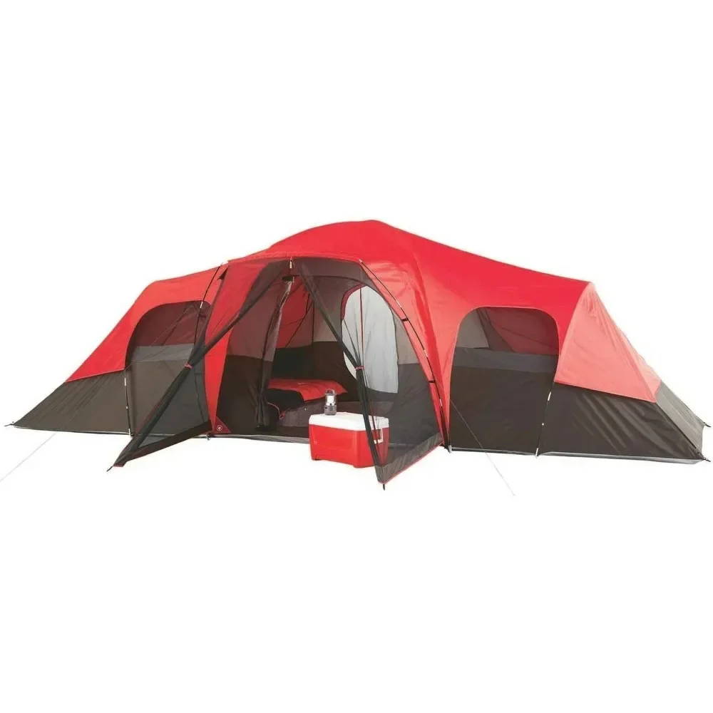 

Camping Tent Travel 21' X 15’ X 78” 10-Person Family Camping Tent, 26.4 Lbs 2-door Entry Easy To Set Up Wedding Tent