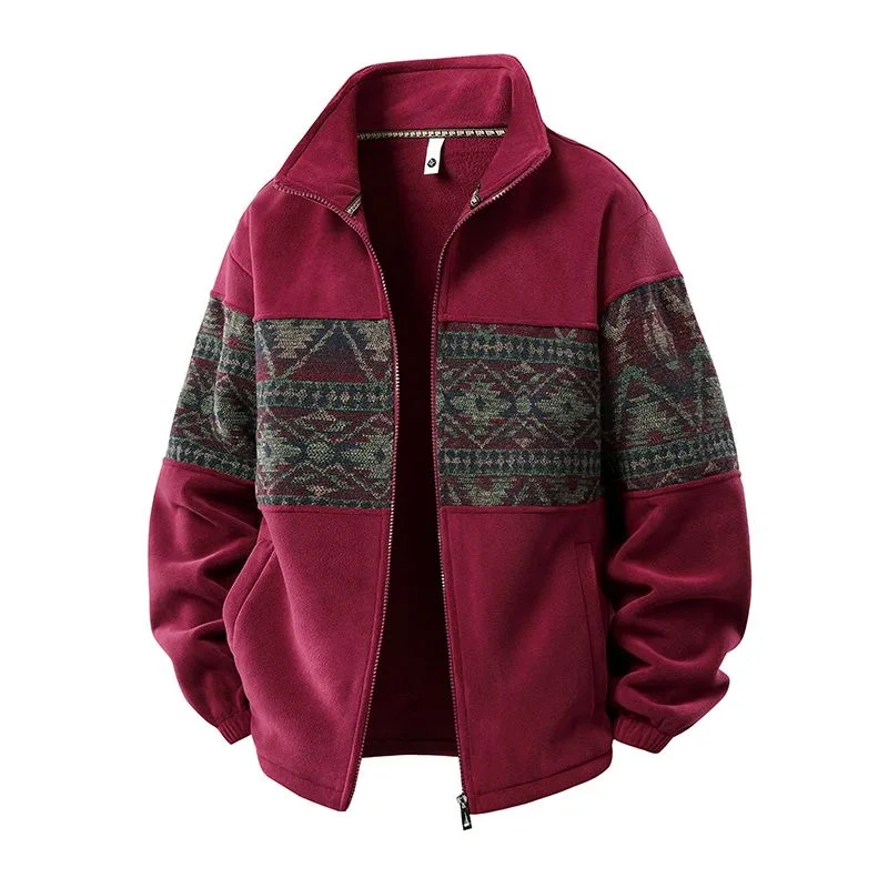 

New Autumn and Winter Fashion Trend Printed and Plush Thick Warm Jacket For Men's Casual Loose Sports High-Quality Jacket M-6XL