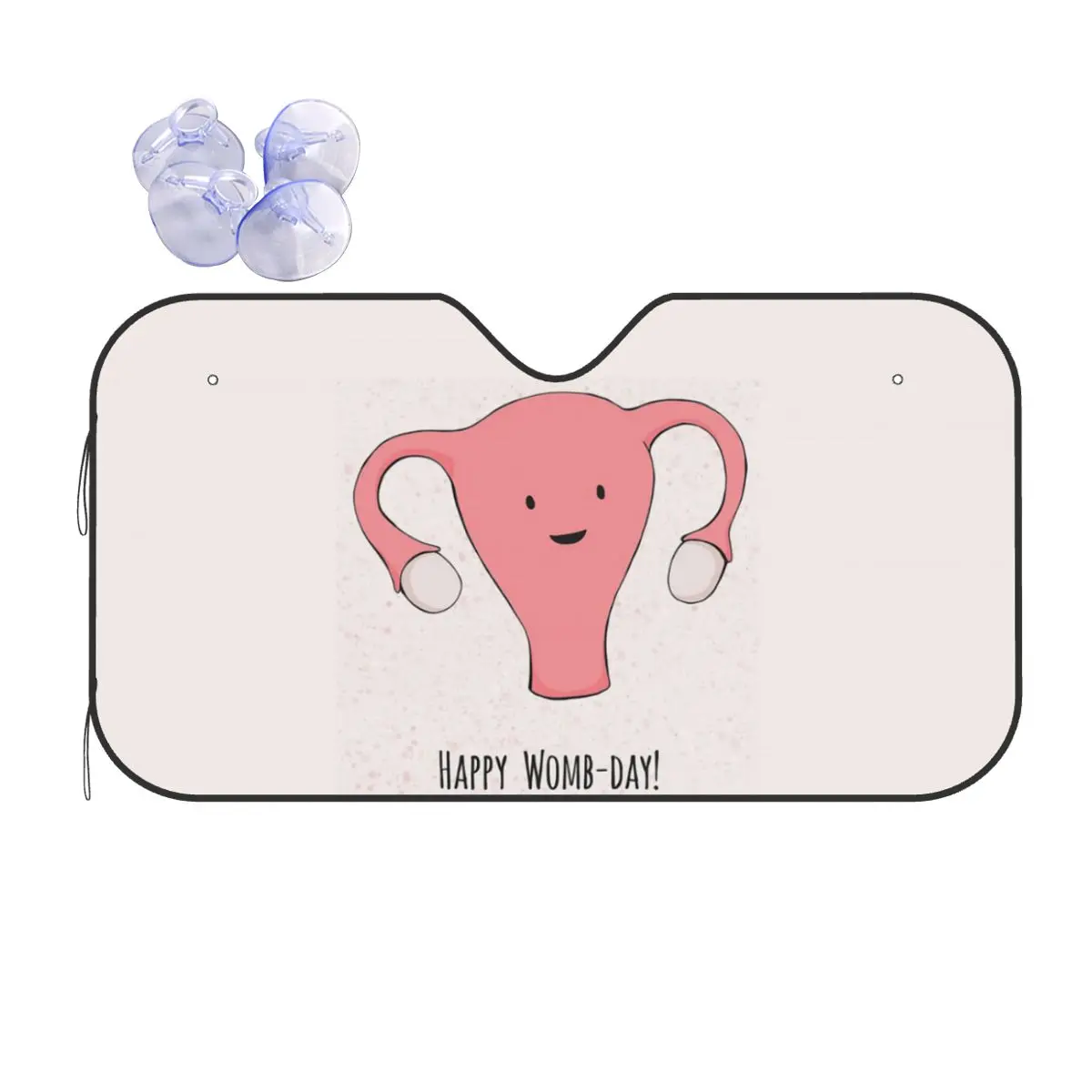 

Розовый солнцезащитный козырек с рисунком Happy Uterus, лобовое стекло автомобиля, переднее лобовое стекло, солнцезащитный козырек, аксессуары, чехлы