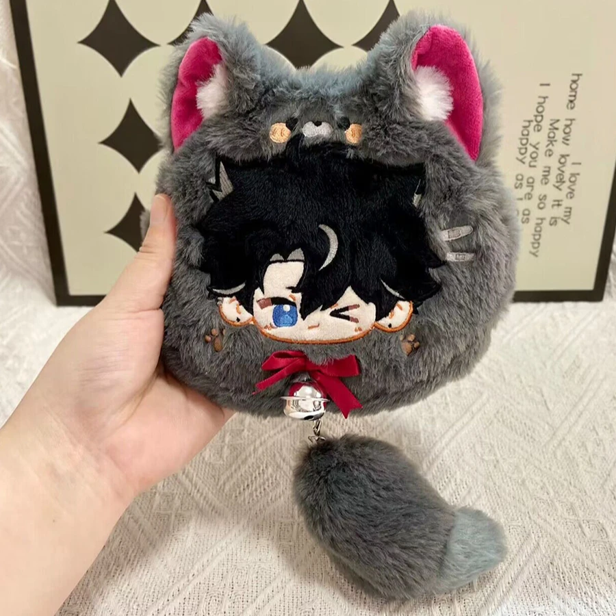 Anime Genshin Impact Wriothesley Animal Series Cartoon Soft  Coin Purse Wallets 15CM Game Headset Storage Bag Gift