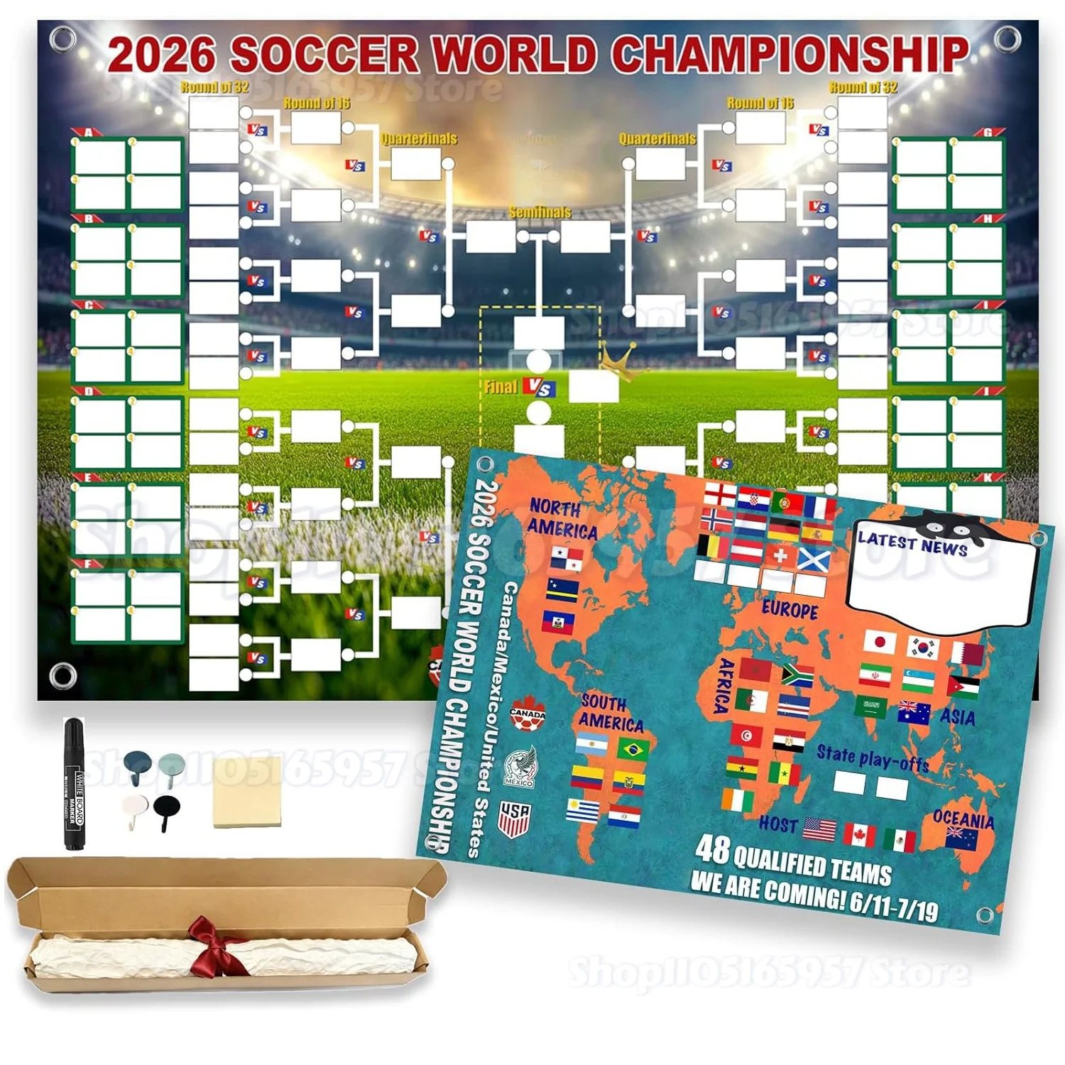 

2026 World Football Poster USA Canada Mexico Host Fan Atmosphere Decor Sports Theme Party Wall Decor Props