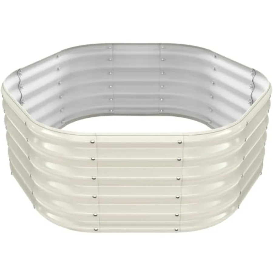 

Грядка-клумба шестиугольная 1.22х0.46 м, высотой 48 дюймов (122 см) по диагонали, 16.5 дюймов (42 см) в высоту, из оцинкованной стали, с волнообразными металлическими панелями