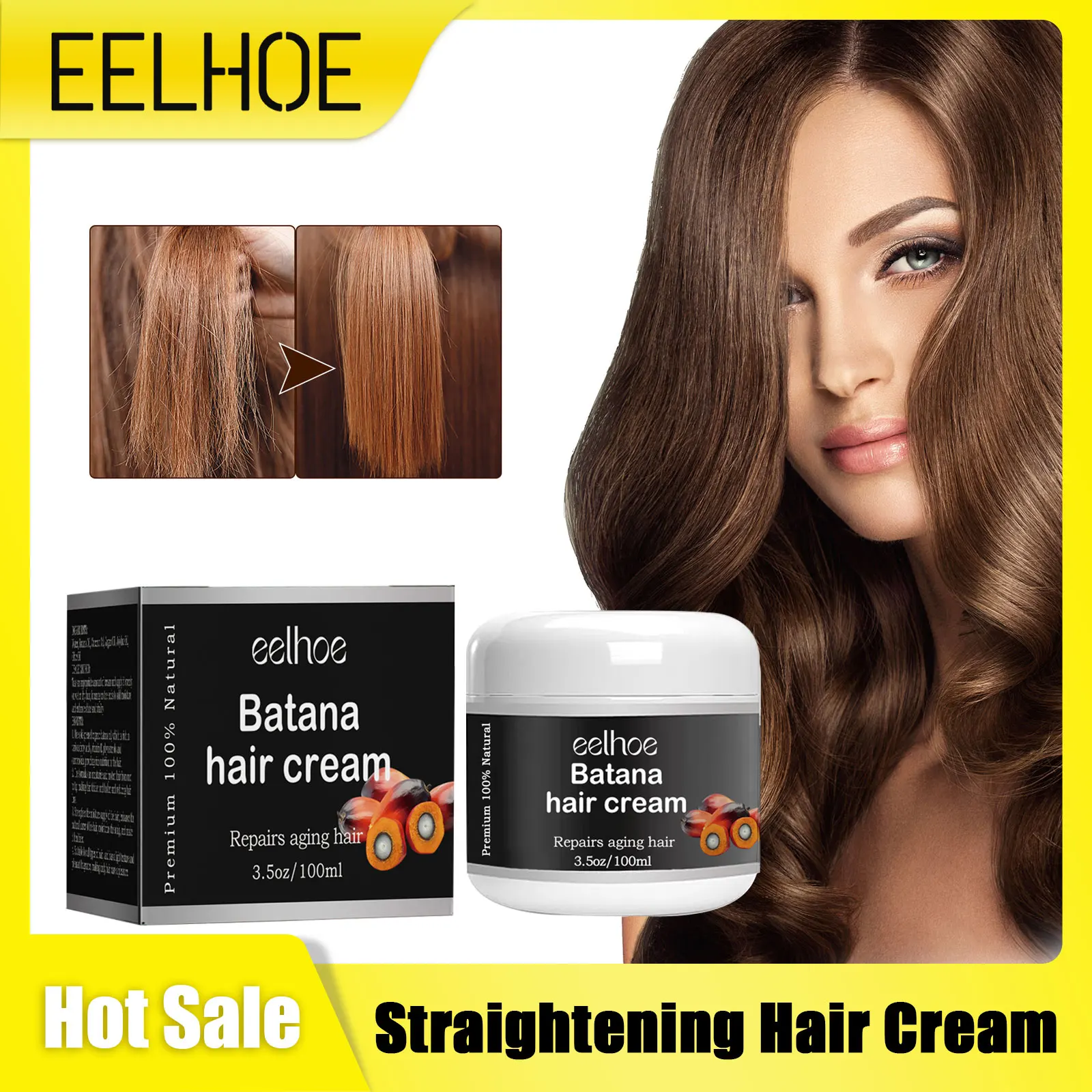 

Hair Cream for Straightening Smoothing Soft Repair Damaged Frizz Dry Keratin Treatment Moisturizing Nourishing Hair Care Product