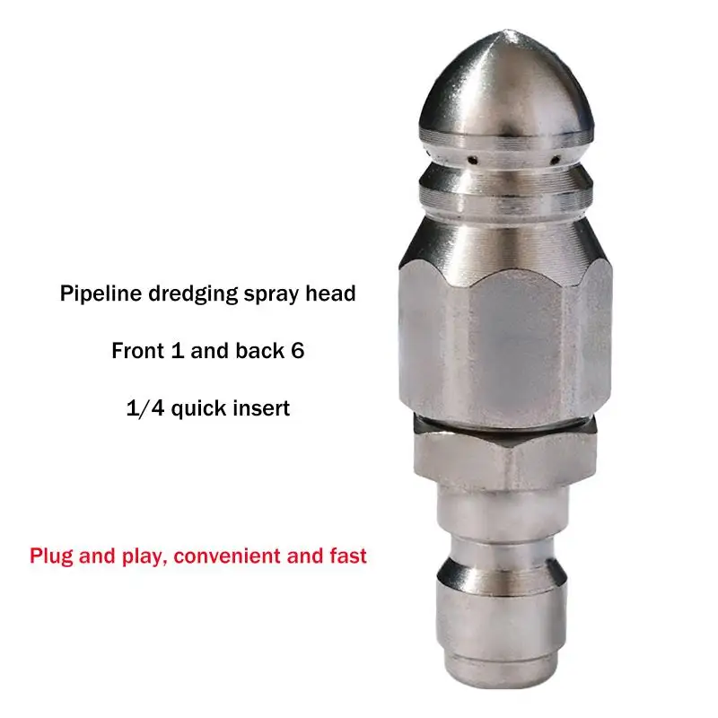 Sewer Jetter Nozzle Mini With 1/4'' Quick Connect Drain Cleaning Nozzle Tips Kit For Drain Jetting Hose