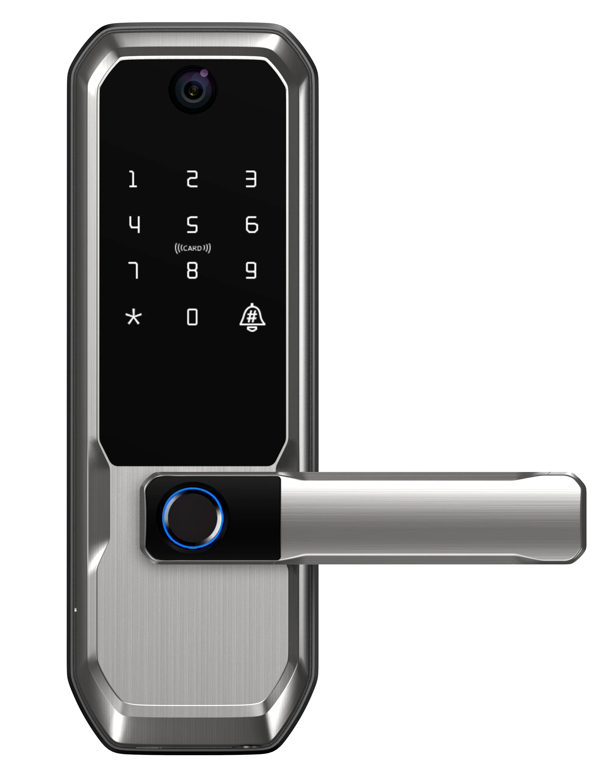 Smart Door Lock for Home Use - Wooden Interior Door Lock with Fingerprint, Password, and Face Recognition Functionality