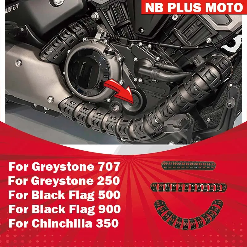 【Premium】For Black Flag 500/900 Greystone 707/250cvt Chinchilla 350 Motorcycle Exhaust Pipe Scald Shield Heat Shield