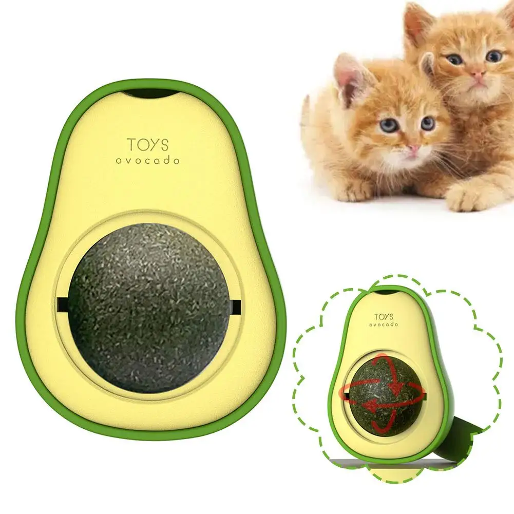 New Avocado Catnip Wall Ball Cat Magic Mint-Ball Edible Licking Balls Snack Healthy Rotatable Treats Toys Accessories