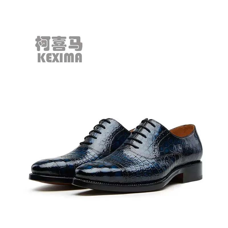 CWV  new business men dress shoes  lace-up  crocodile leather shoes office party shoes  Leather soles  Men crocodile shoes