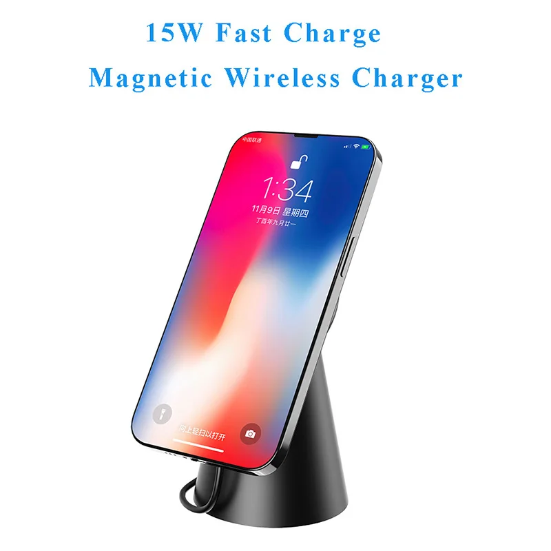 Magnetic Wireless Charger QI 15W Fast Charge for Iphone 13/13 Pro Max/12/12 Pro/12 Mini Strong Magnet Adsorption 360 Rotation