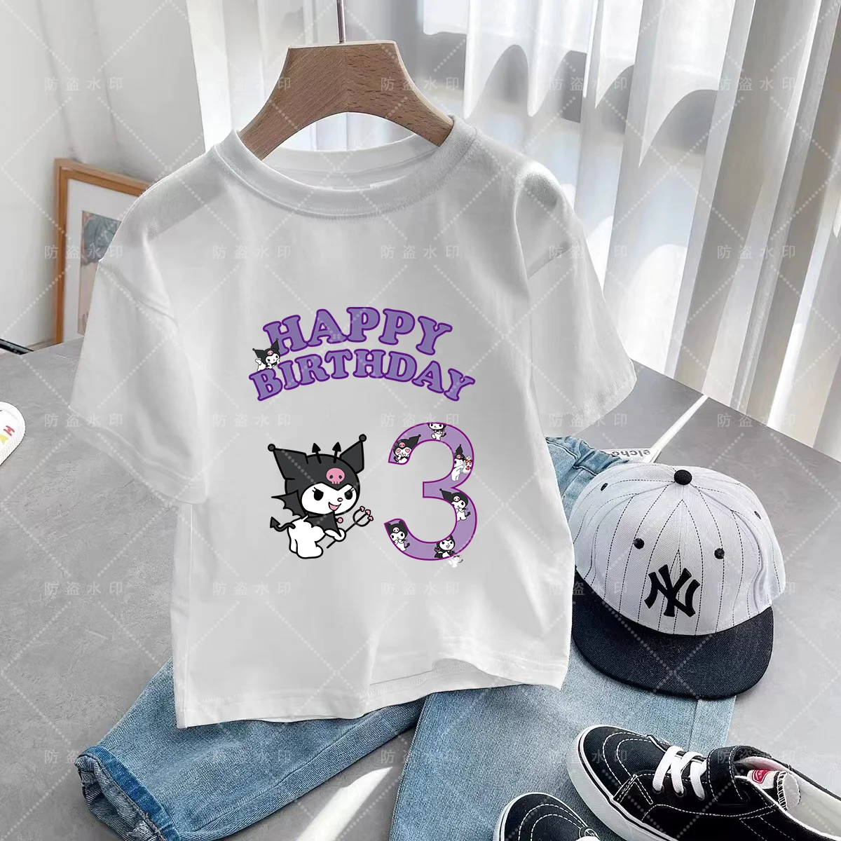 Summer Birthday Number 3-12 Cartoons T-shirts for Children Caricature Children's Clothing Kawaii Kulomi Top Clothes Kawaii Kids