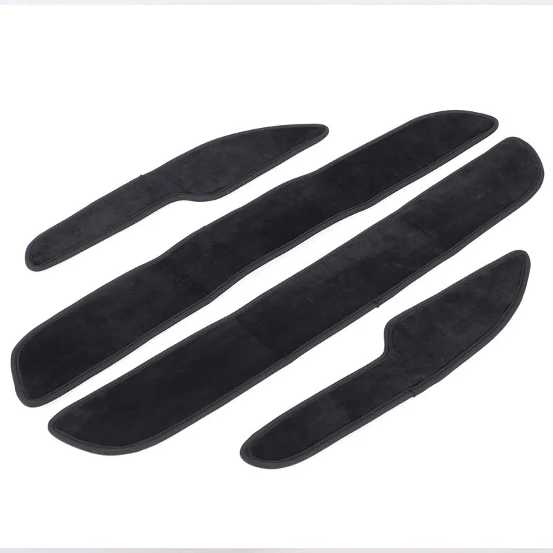 4 قطعة مجموعة المخملية الأسود ل هامر H2 2003-2009 باب السيارة مكافحة القذرة وسادة ملصق مزخرفة اكسسوارات الحماية الداخلية للسيارة #4