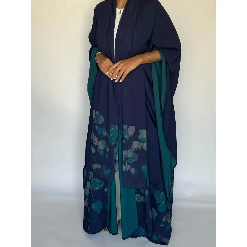 

Middle-East Ethnic Clothing Loose Elegant Abaya Muslim Women Printed Floral Islamic Abayas Kaftans Jilbabs Maxi Dresses