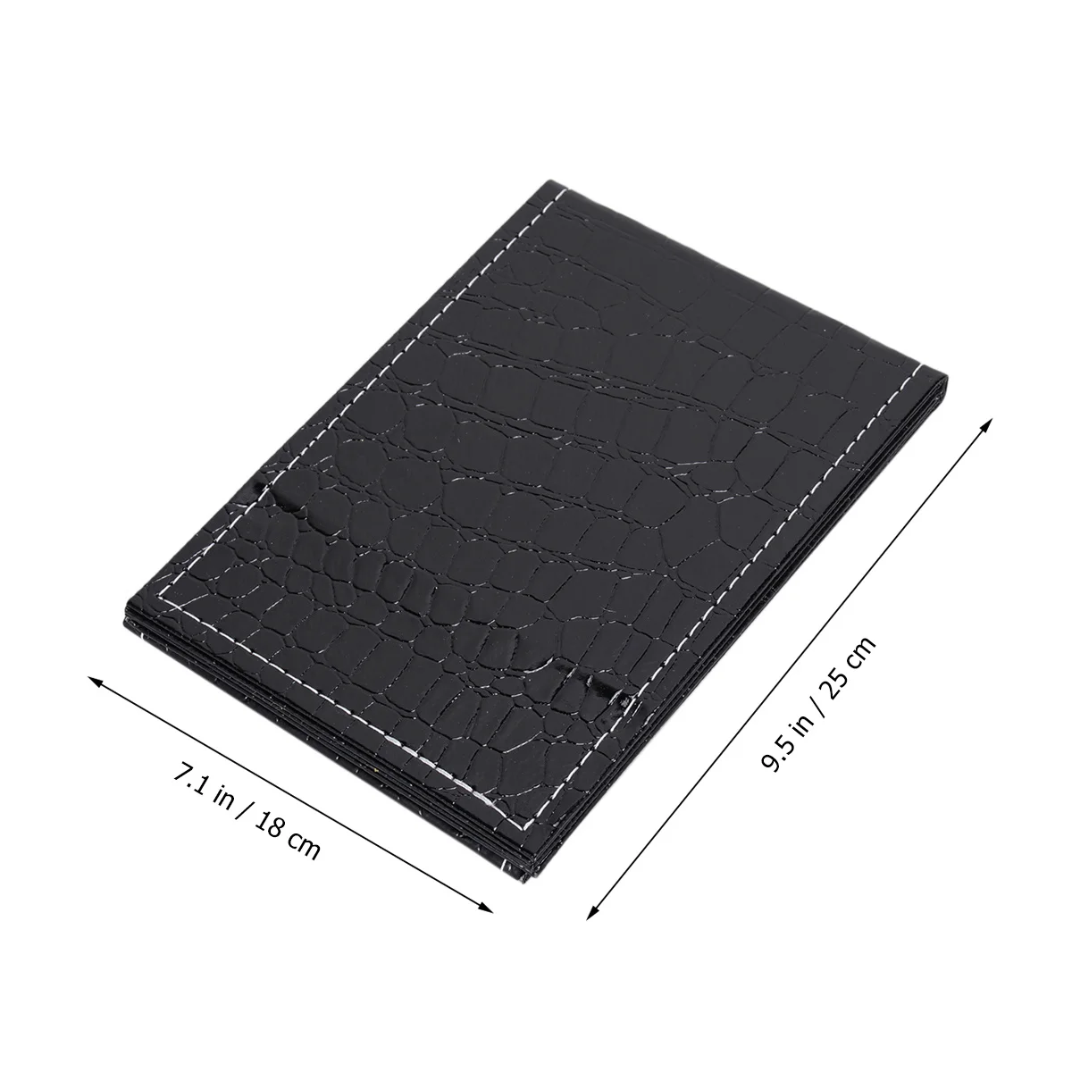 デスクトップ化粧鏡 折りたたみ式 PU ブラック ポータブル フィルライト ガラス トラベルアクセサリー 傷つきにくい