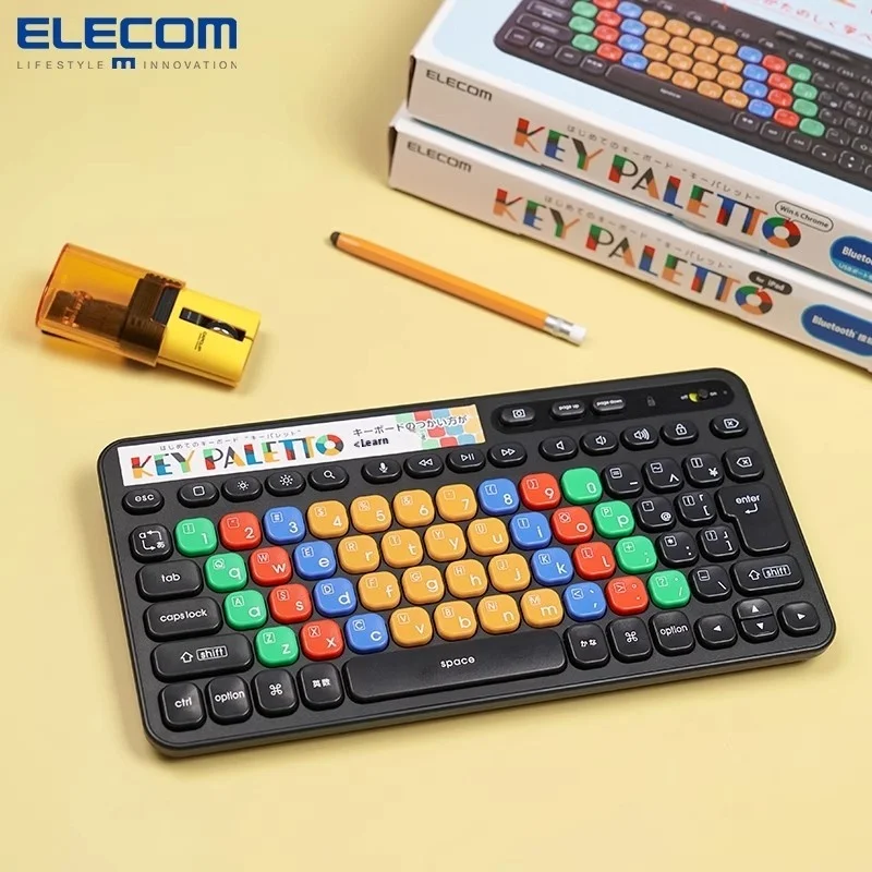 Elecom TK-FS10BMK  Rainbow Candy Keyboard Portable Bluetooth Wireless tablet Keyboard 84key single mode Lightweight Rechargeable