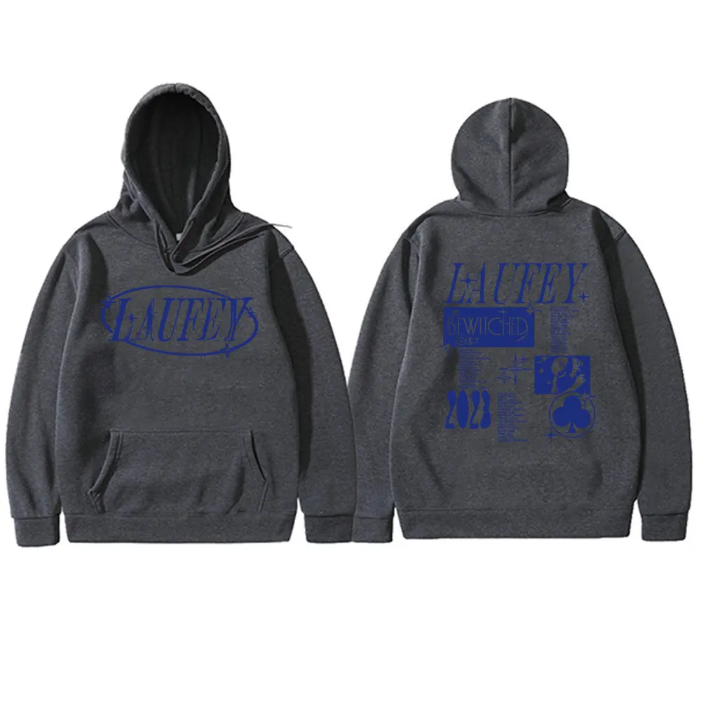 Laufey The Bewitched Tour Hoodie Pria Wanita, Sweatshirt Hip Hop kasual ukuran besar Unisex modis hadiah penggemar