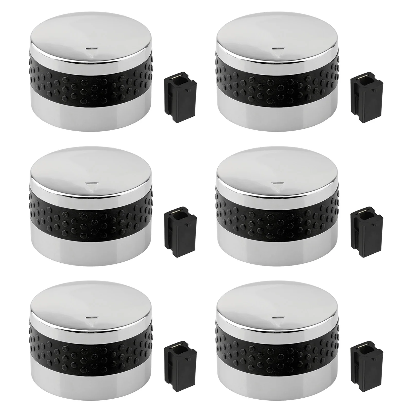 BBQ Parties 2.25 Dia X 1.5 H Grill Knobs Set Soft Silicone Ring Chrome Plated Finish Easy To Install Fits Most Gas Grills