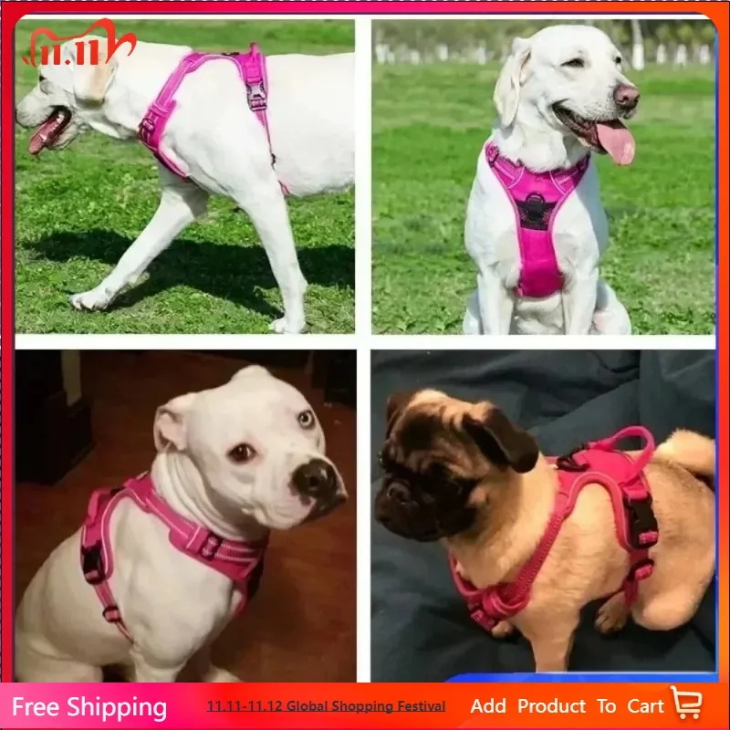

Pet Dog Harness Reflective Adjustable Breathable Vest Chest Strap for Small Medium Large Dogs Cat Puppy Collar Dog Accessoires