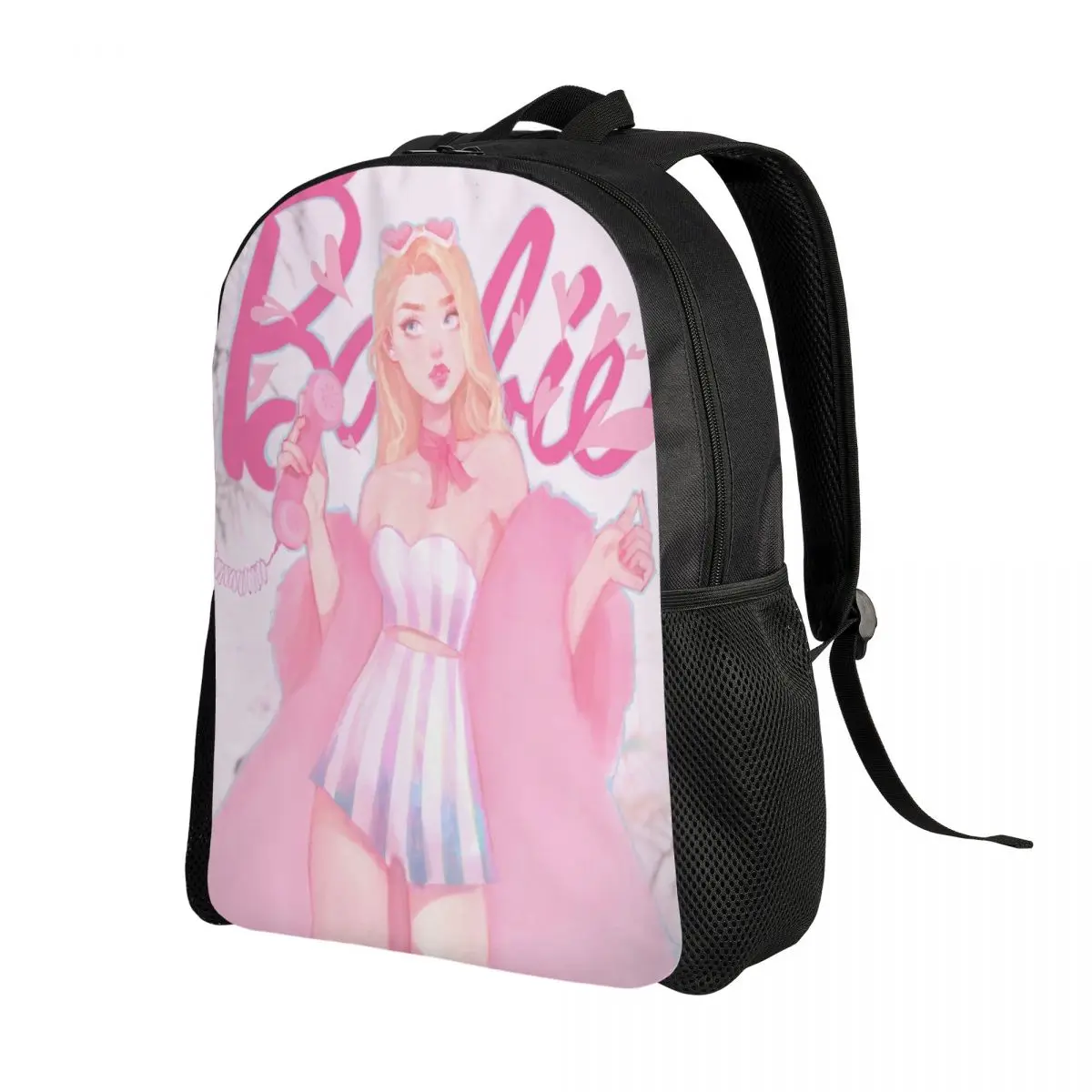 Custom Barbies Anime Manga Doll Backpack for Women Men College School Student Bookbag Fits 15 Inch Laptop Bags