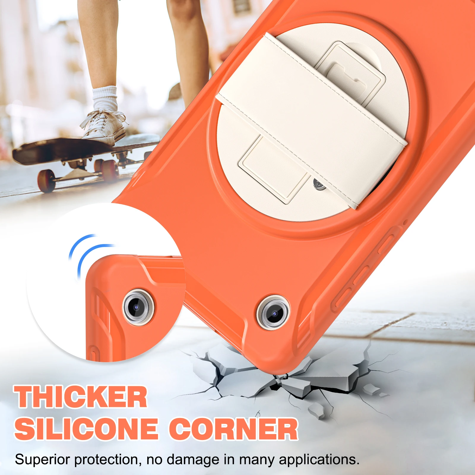 حافظة شديدة التحمل لهاتف سامسونج جالاكسي تاب A11 8.7 بوصة SM-X130 SM-X135 2025 8.7 بوصة مع 360 درجة °   حزام يد دوار