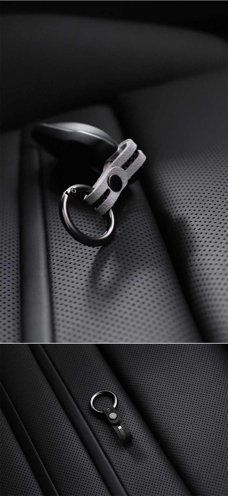 Make of Alcantara Car Key Chain Case Carbon Fiber For Audi A4 B8 A5 A3 8Y A6 A7 Q3 Q5 Q7 TT TTRS Decor Keychain Ring Accessories