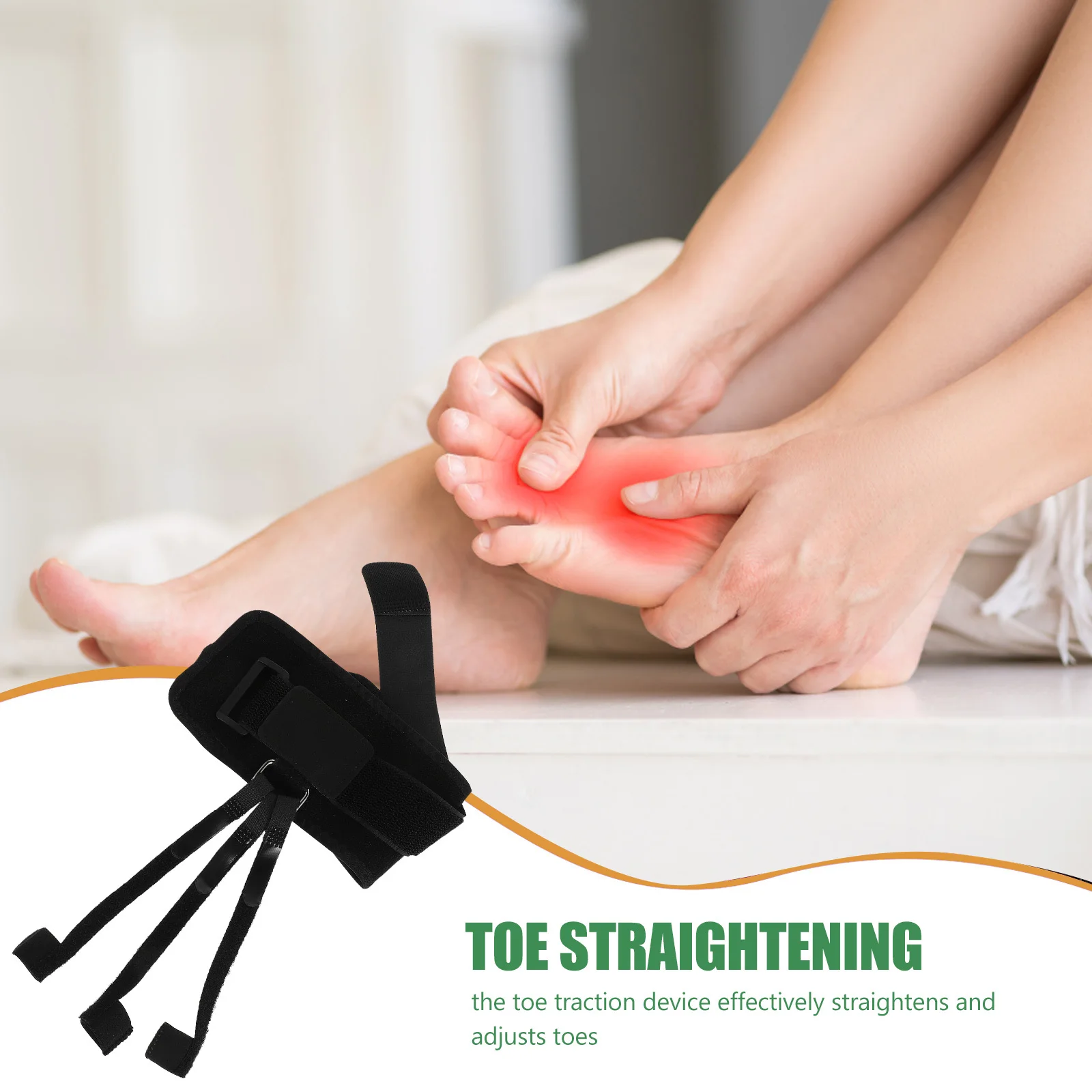 

2Pcs Foot Traction Corrector Hammer Design Curved Claw Adjustable Sleeve for Toe Alignment Bent Overlapping Toes Pain Management