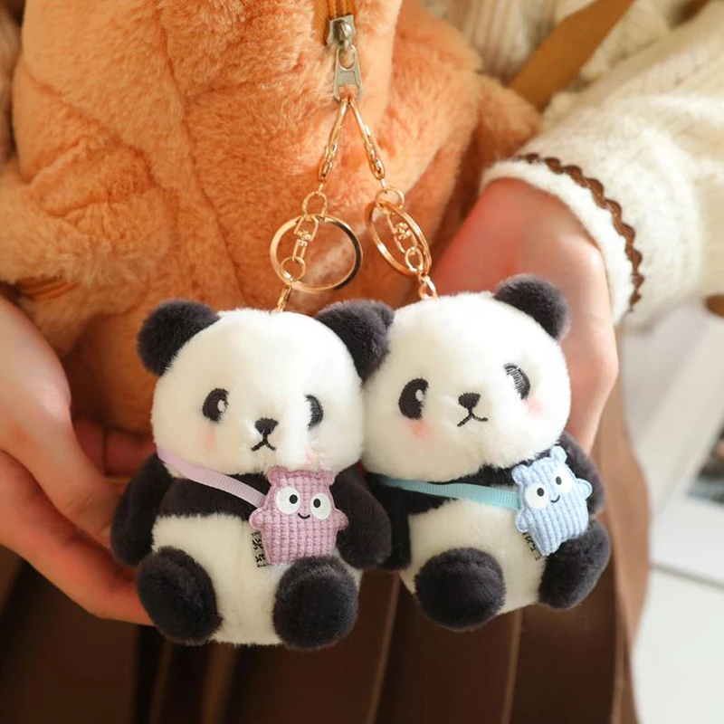 1PC Leuke Panda Knuffel Sleutelhanger Cartoon Tas Hanger Tas Accessoires Autosleutelhanger Hanger Ornamenten Mode Cadeau