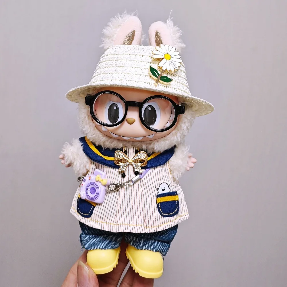 17cmミニドール用麦わら帽子、服、靴、ドールアクセサリー、17cmラビュブドール服、着せ替え、ごっこ遊びおもちゃ
