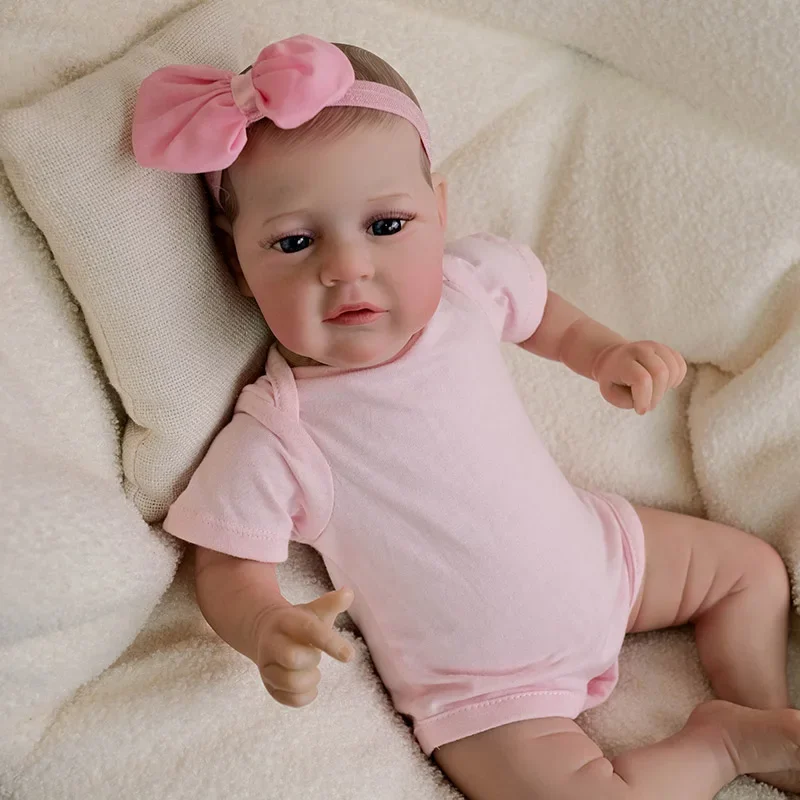 Corpo morbido Maryann Lifelike 50CM Reborn Doll Dipinto dettagliato a mano con vene visibili Tono della pelle 3D realistico