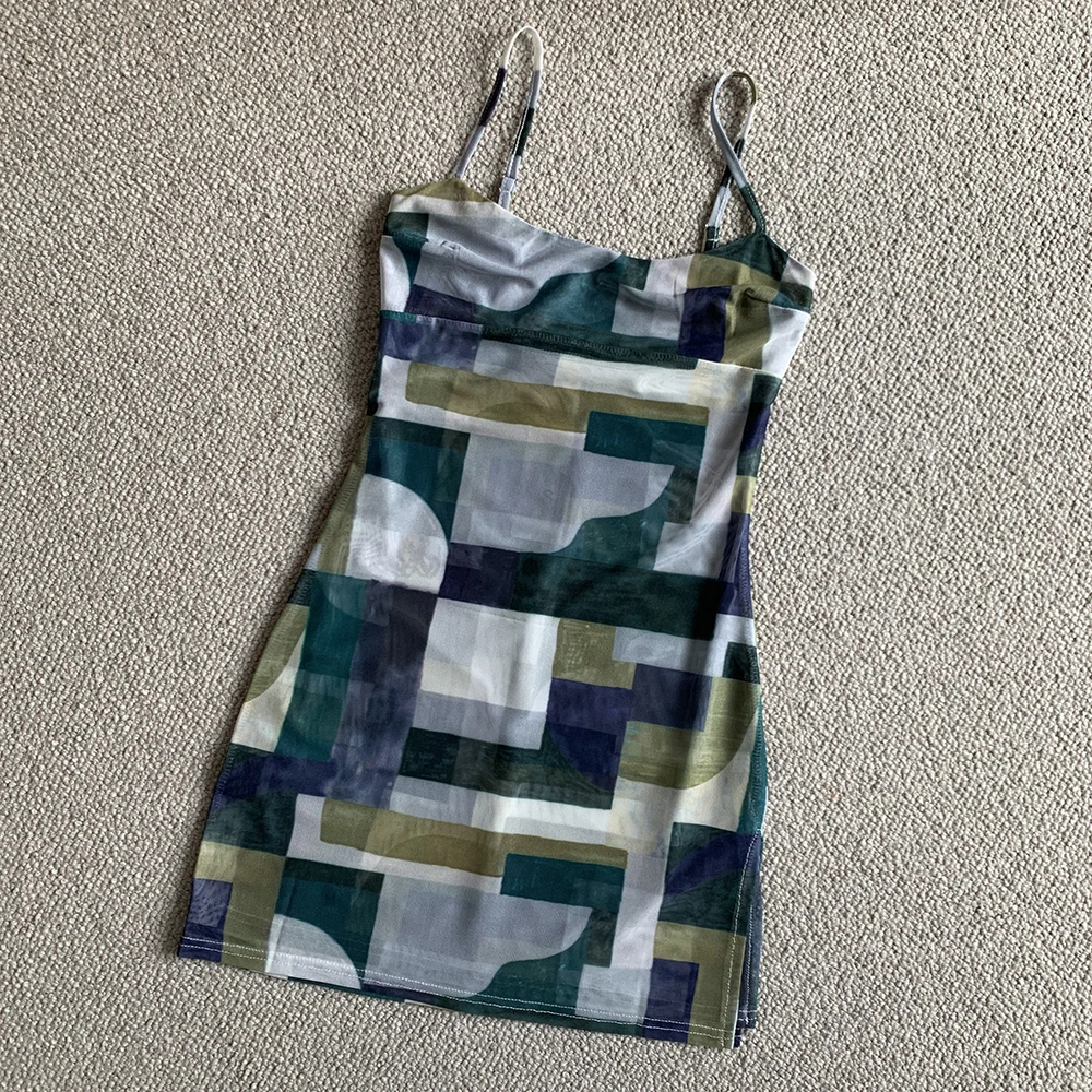 Vestido fino de malha de camada dupla feminino, xadrez, sexy, embrulhado, quadril, curto, menina picante, estilo americano, verão, F015