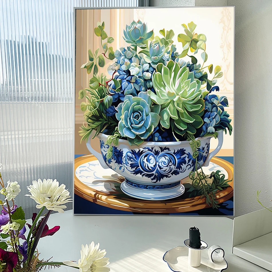

SDOYUNO Paintings For Painting By Numbers Plant flowers Color Markers Handiwork hobb Wall Art Picture Diy Set On Canvas Drawing